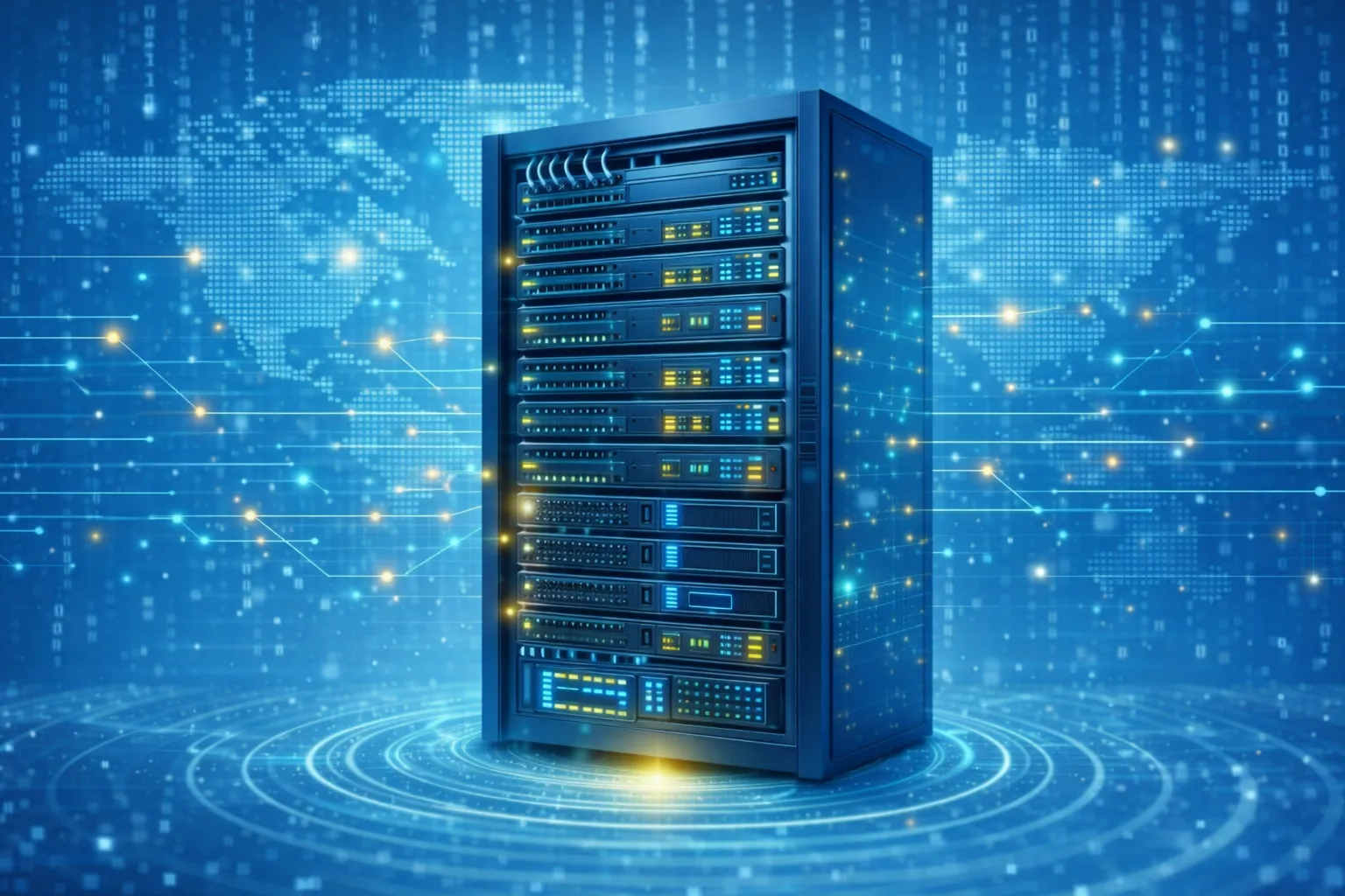 Armario rack de servidores y electrónica de red